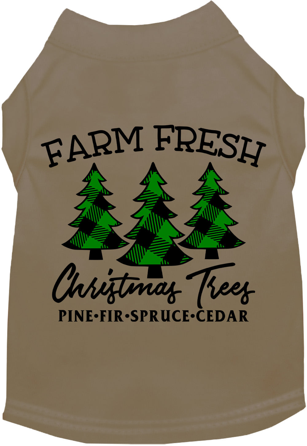 Tan Farm Fresh Christmas Trees pet shirt
