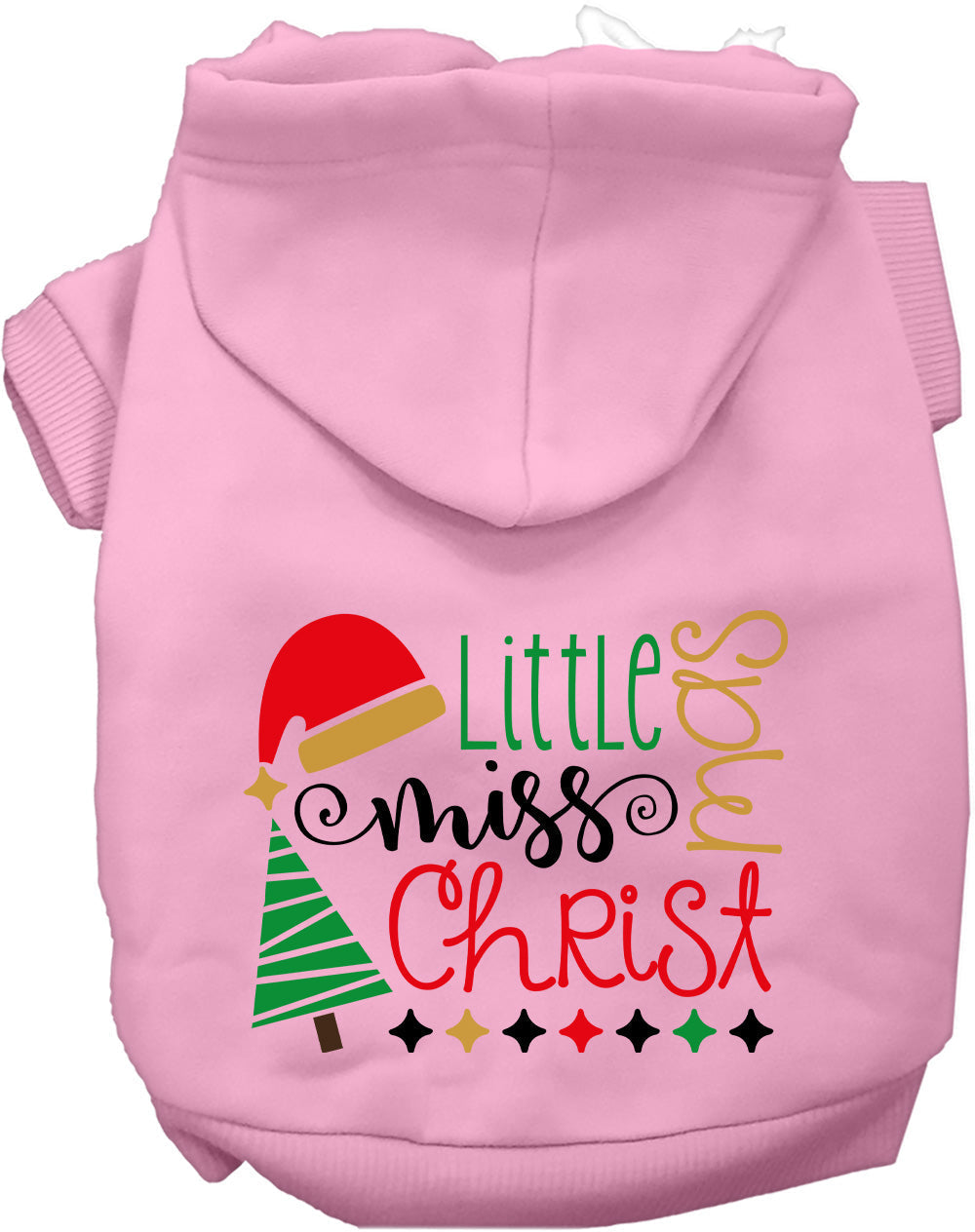 Light Pink Little Miss Christmas Pet Hoodie