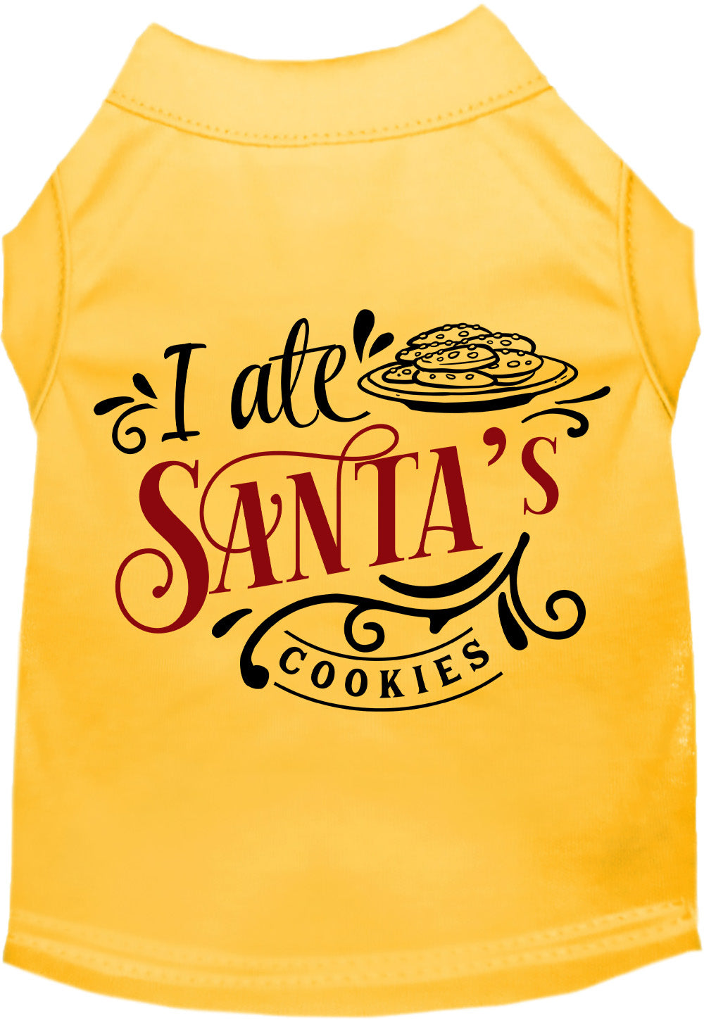 Yellow 'I Ate Santa's Cookies' pet shirt