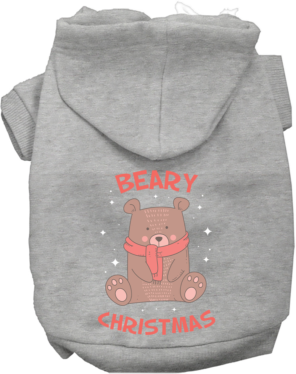 Gray Beary Christmas pet hoodie with bear design