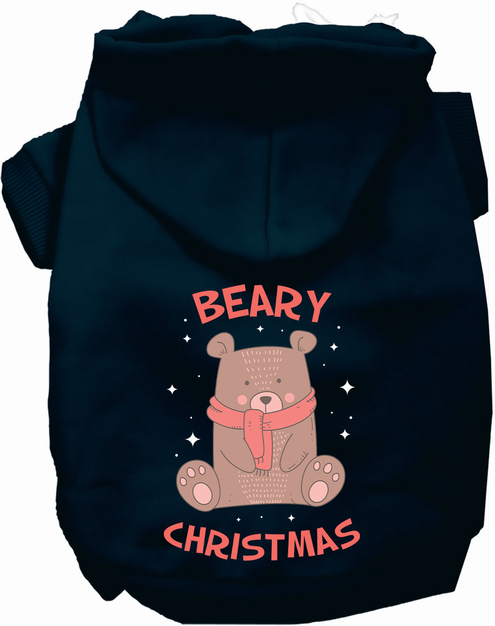 Navy Beary Christmas pet hoodie with bear design