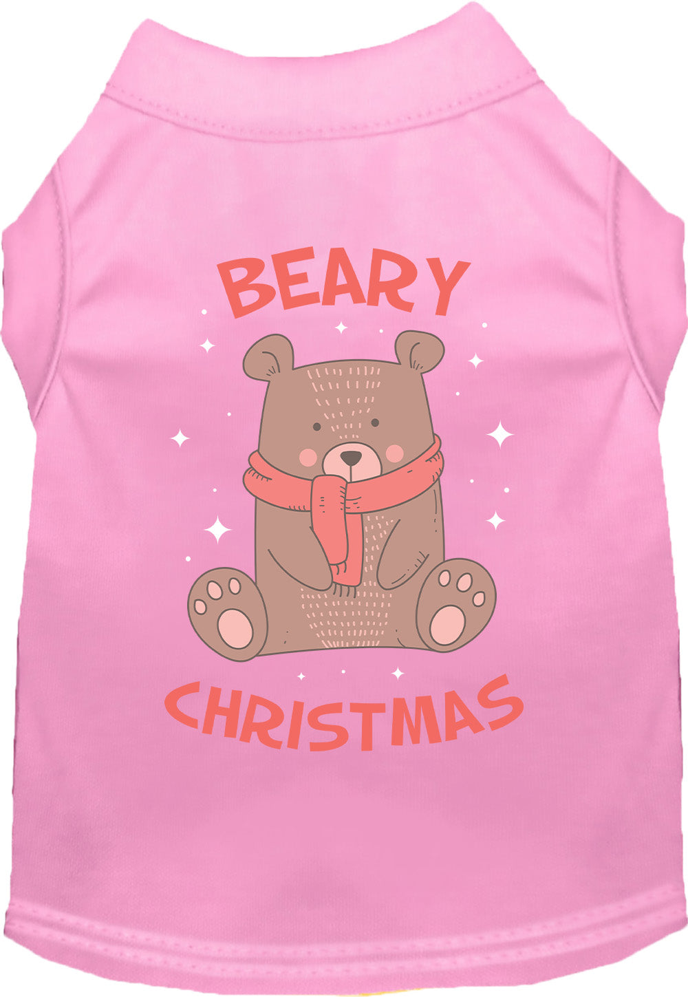 Pink Beary Christmas pet shirt with bear design