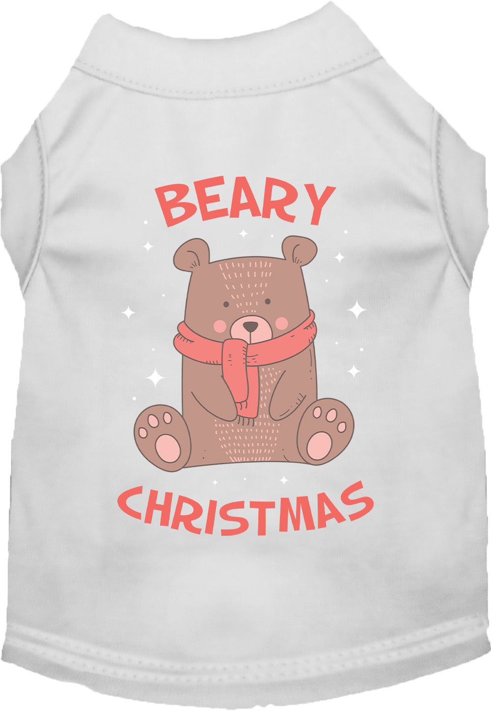 White Beary Christmas pet shirt with bear design