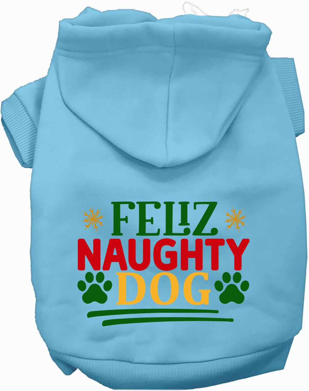 Light Blue Feliz Naughty Dog Pet Hoodie