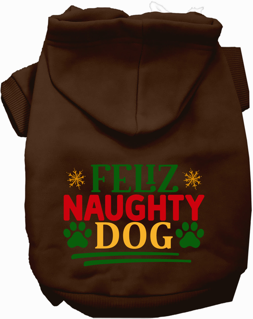Brown Feliz Naughty Dog Pet Hoodie
