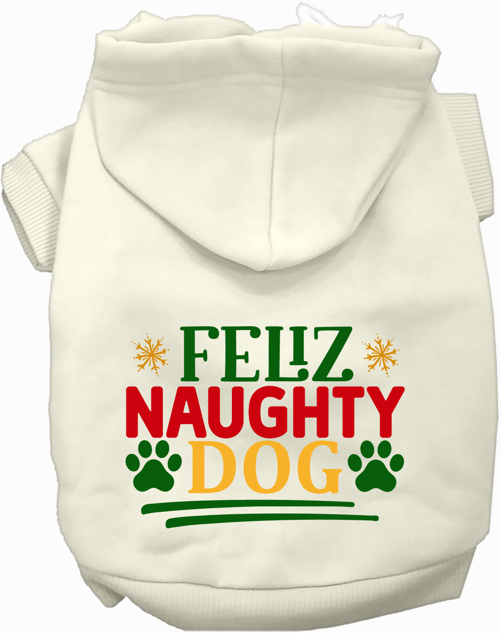 White Feliz Naughty Dog Pet Hoodie