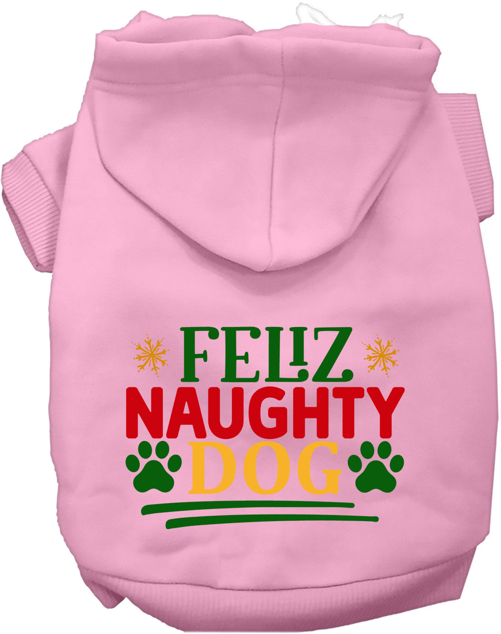 Light Pink Feliz Naughty Dog Pet Hoodie