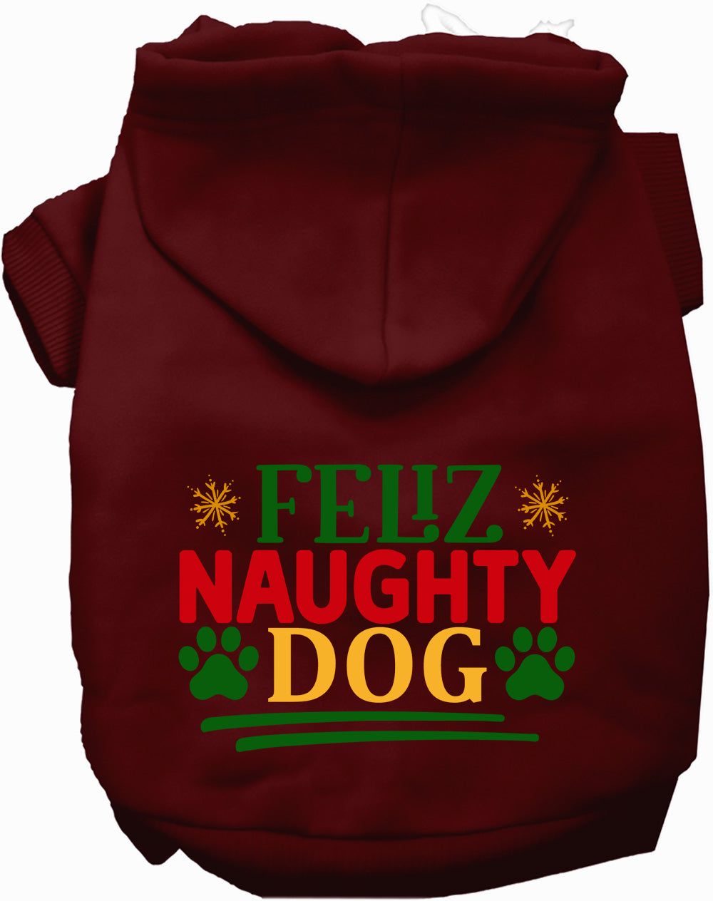 Maroon Feliz Naughty Dog Pet Hoodie