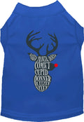 Dark blue pet shirt with reindeer design