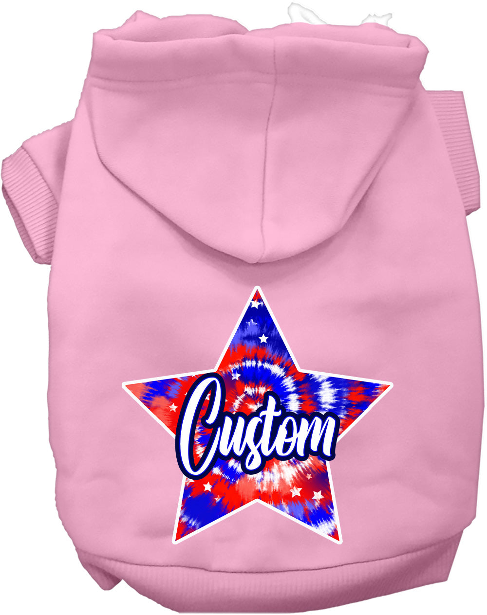 Custom Patriotic Tie Dye Pet Hoodie
