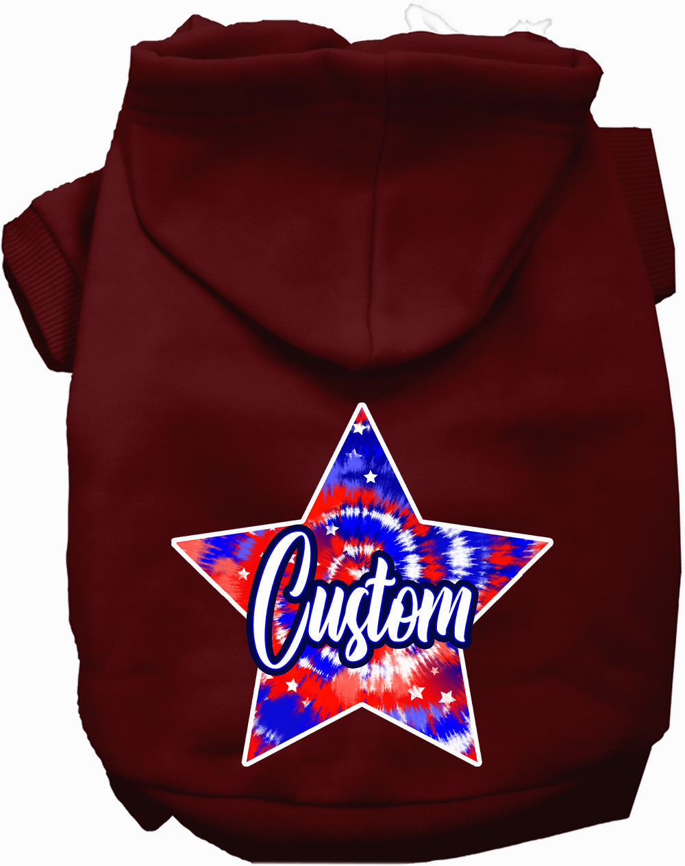 Custom Patriotic Tie Dye Pet Hoodie