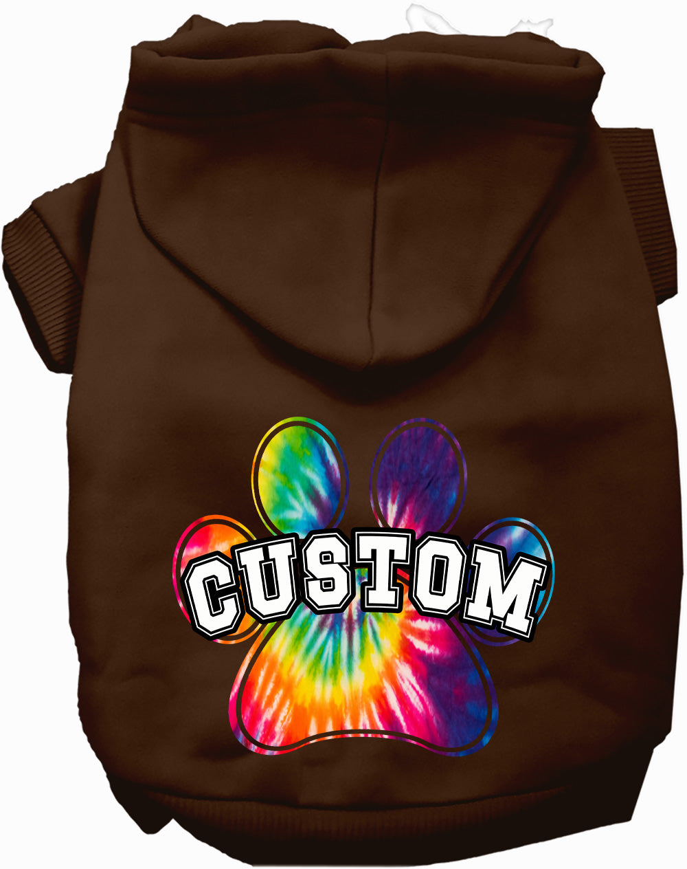 Custom Bright Tie Dye Paw Pet Hoodie