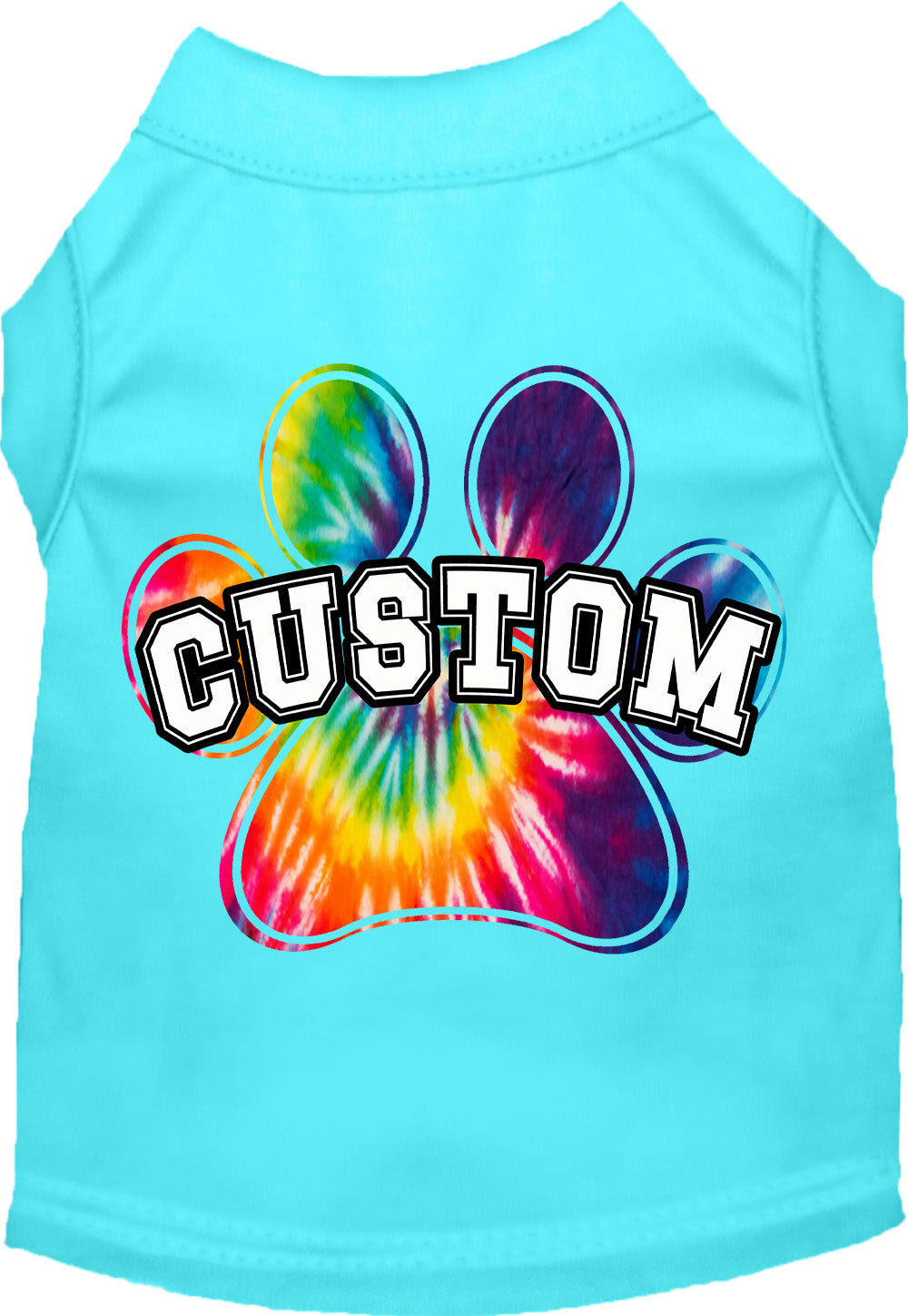 Custom Bright Tie Dye Paw Pet Shirt