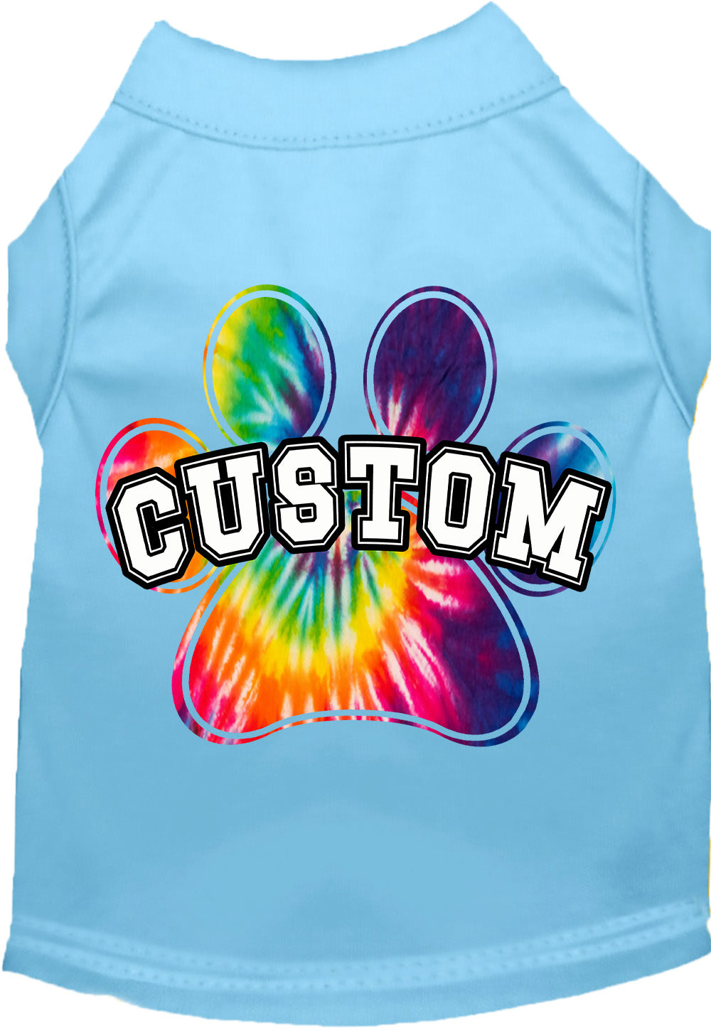Custom Bright Tie Dye Paw Pet Shirt