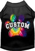 Custom Bright Tie Dye Paw Pet Shirt