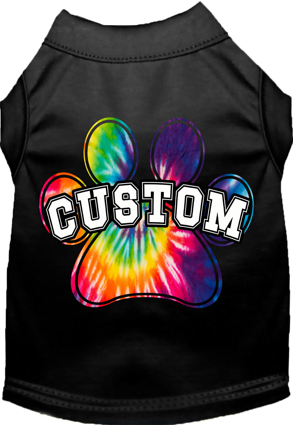 Custom Bright Tie Dye Paw Pet Shirt