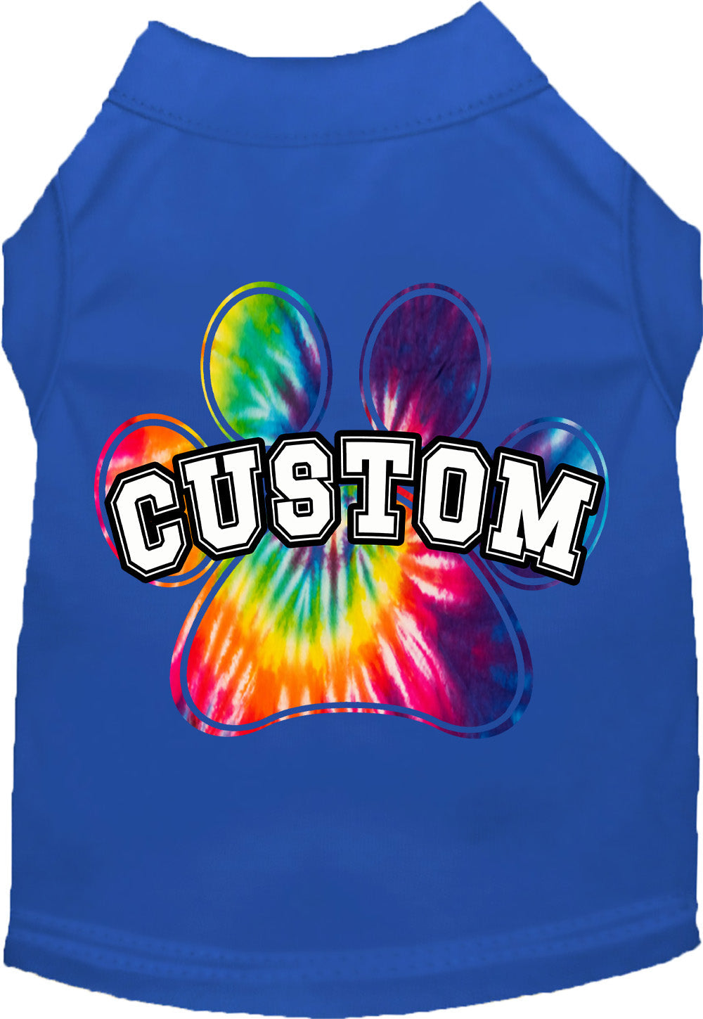 Custom Bright Tie Dye Paw Pet Shirt