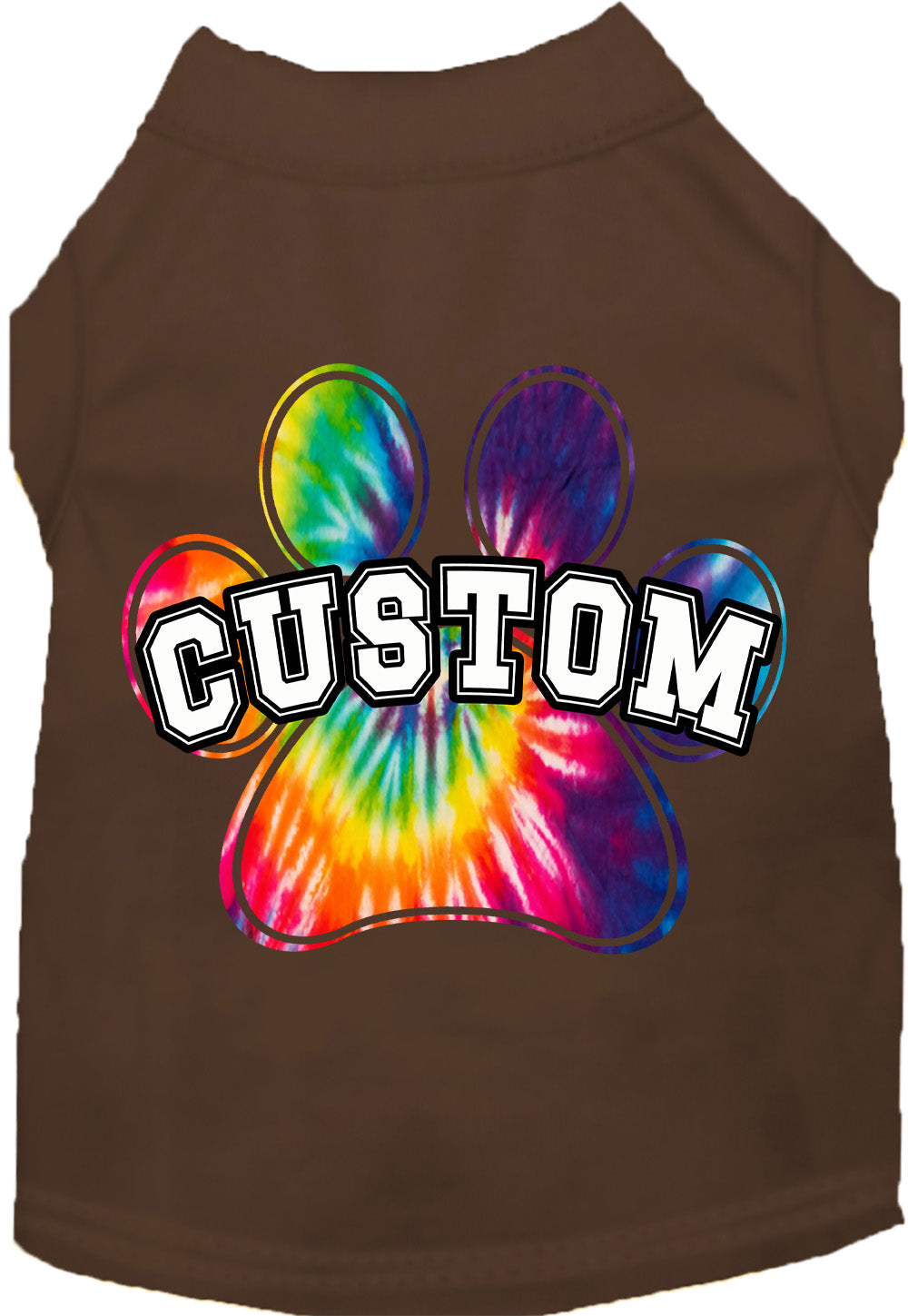 Custom Bright Tie Dye Paw Pet Shirt