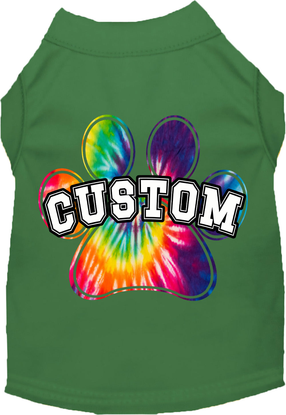 Custom Bright Tie Dye Paw Pet Shirt