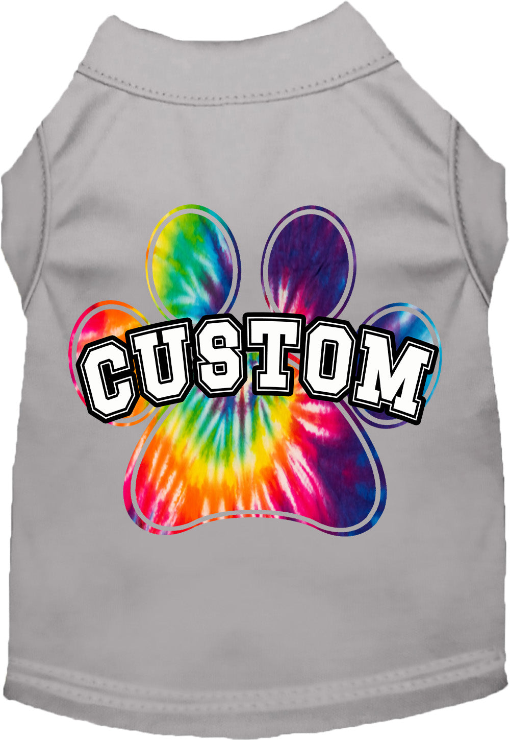 Custom Bright Tie Dye Paw Pet Shirt