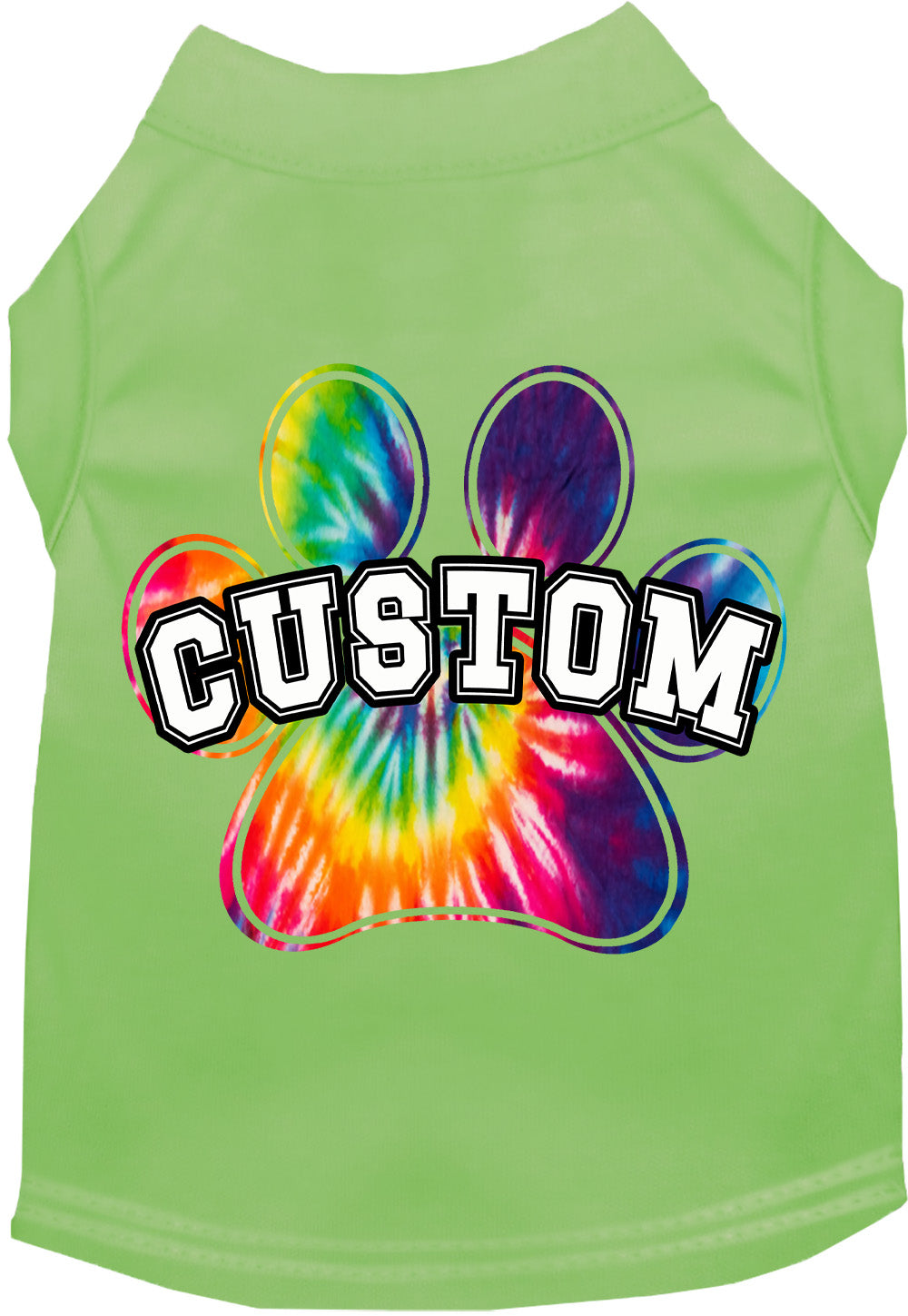 Custom Bright Tie Dye Paw Pet Shirt