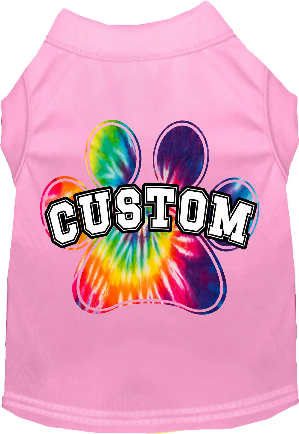 Custom Bright Tie Dye Paw Pet Shirt