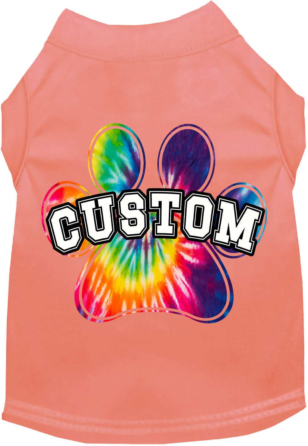 Custom Bright Tie Dye Paw Pet Shirt