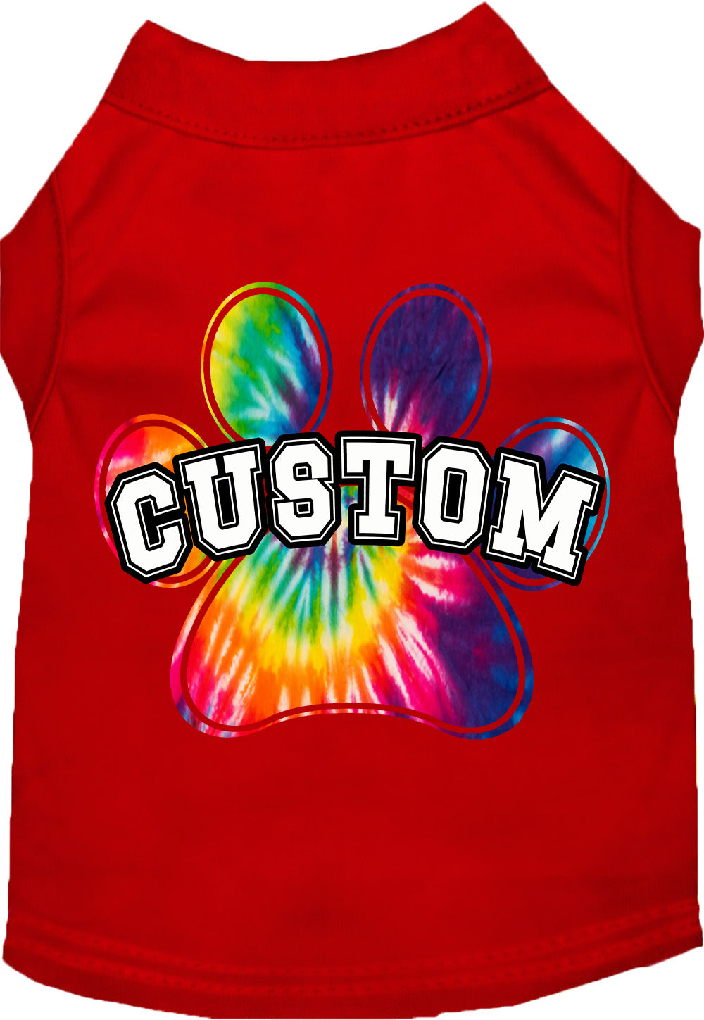 Custom Bright Tie Dye Paw Pet Shirt