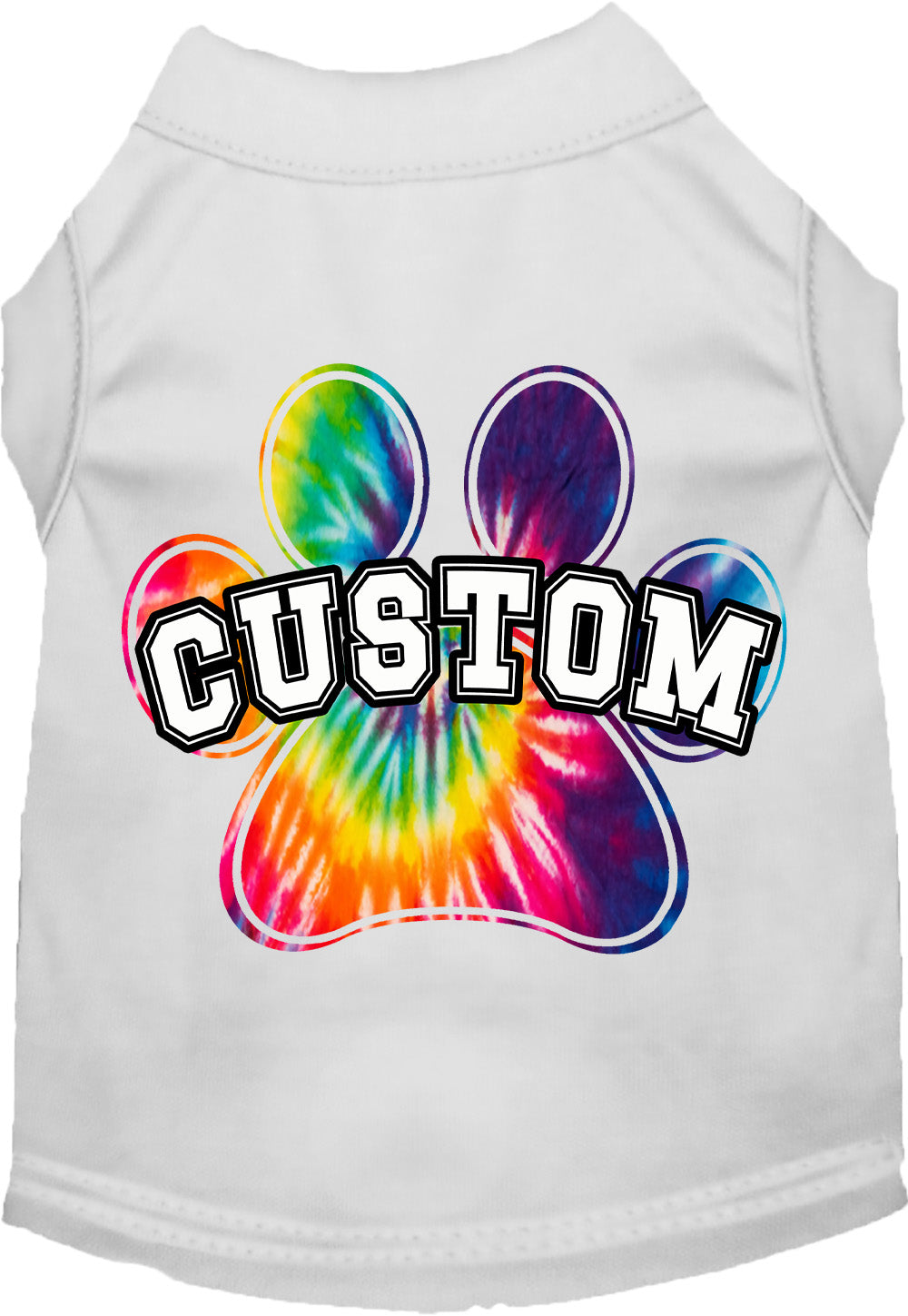 Custom Bright Tie Dye Paw Pet Shirt