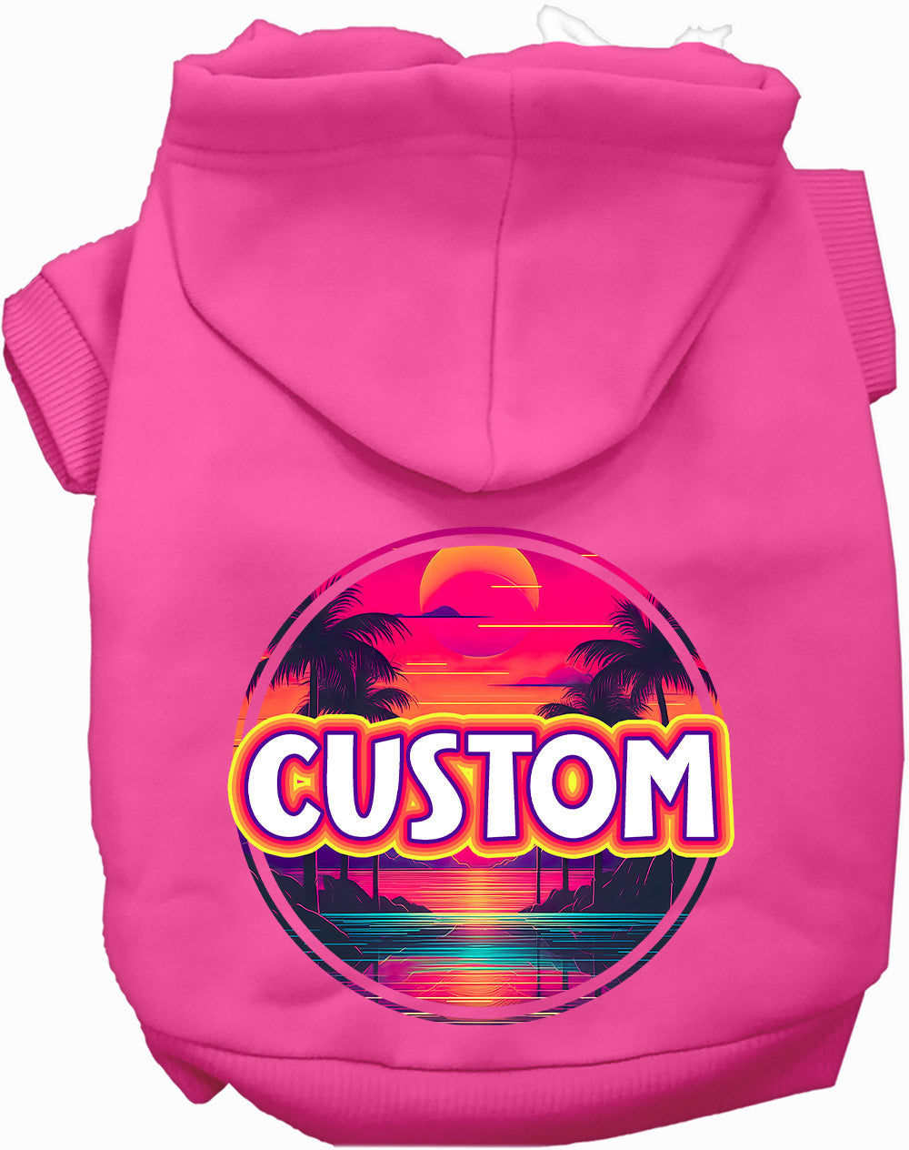 Custom Neon Beach Sunset Pet Hoodie