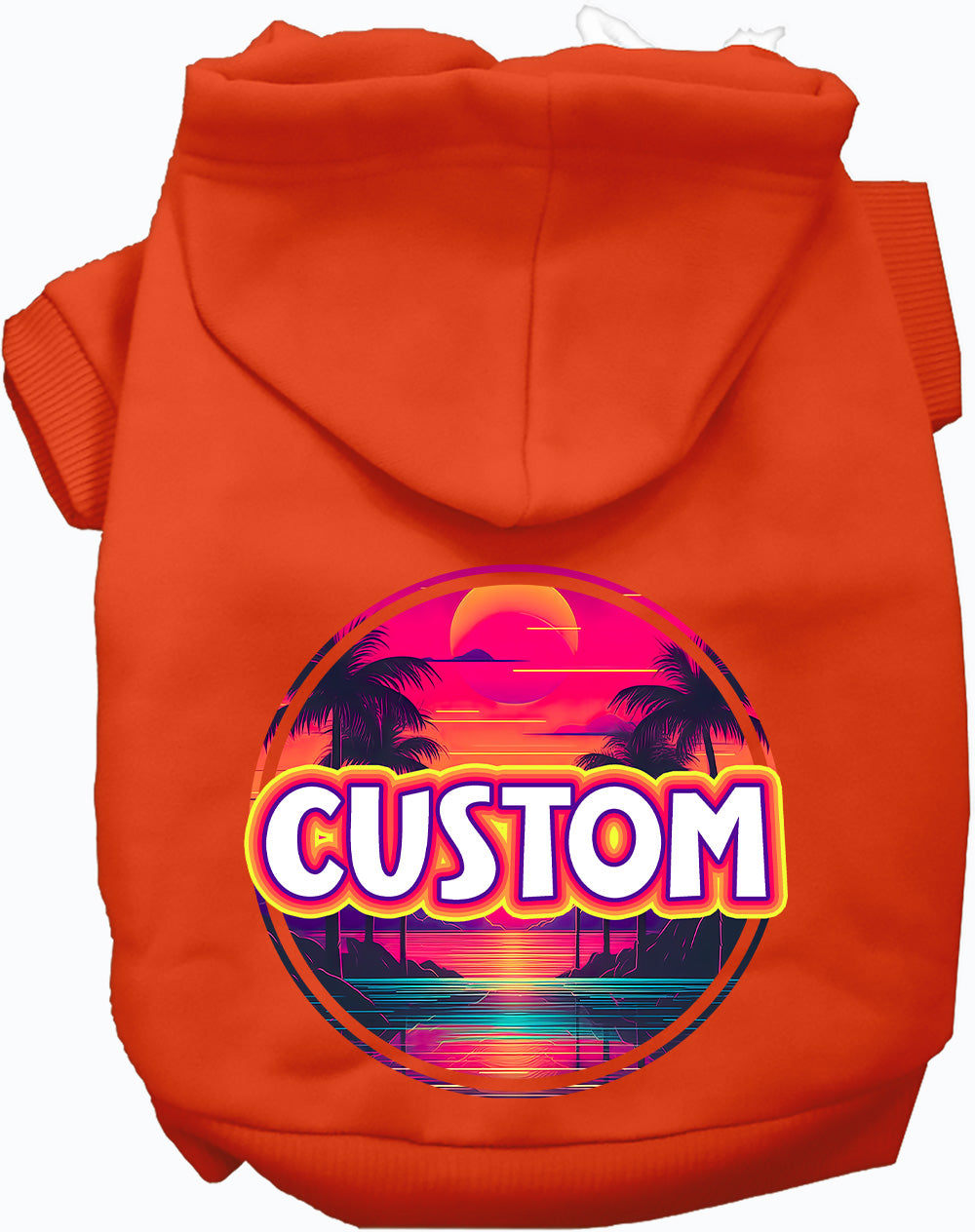 Custom Neon Beach Sunset Pet Hoodie