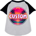 Custom Neon Beach Sunset Pet Raglan Shirts