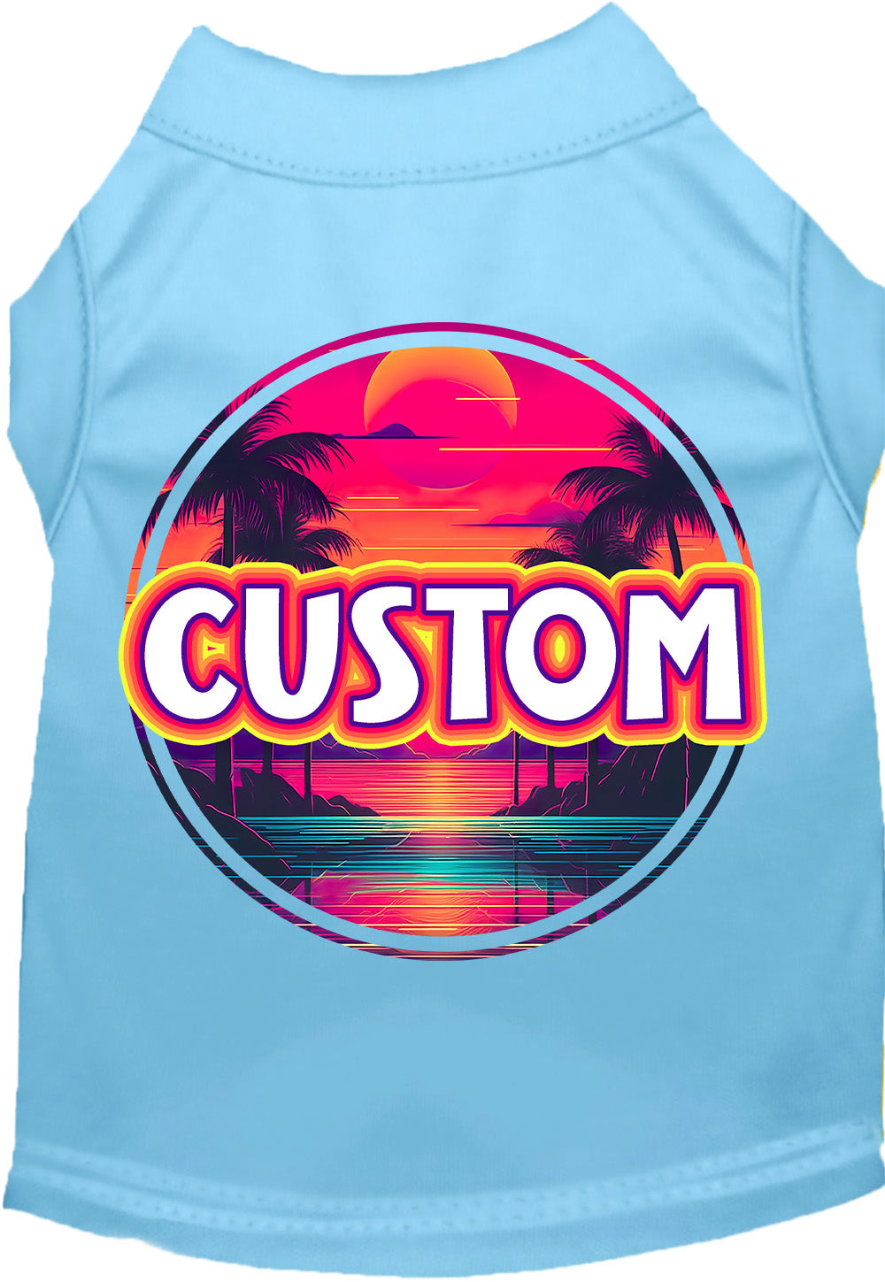Custom Neon Beach Sunset Pet Shirt