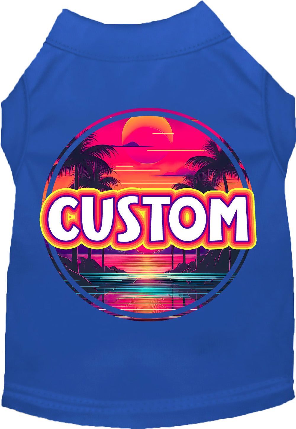 Custom Neon Beach Sunset Pet Shirt