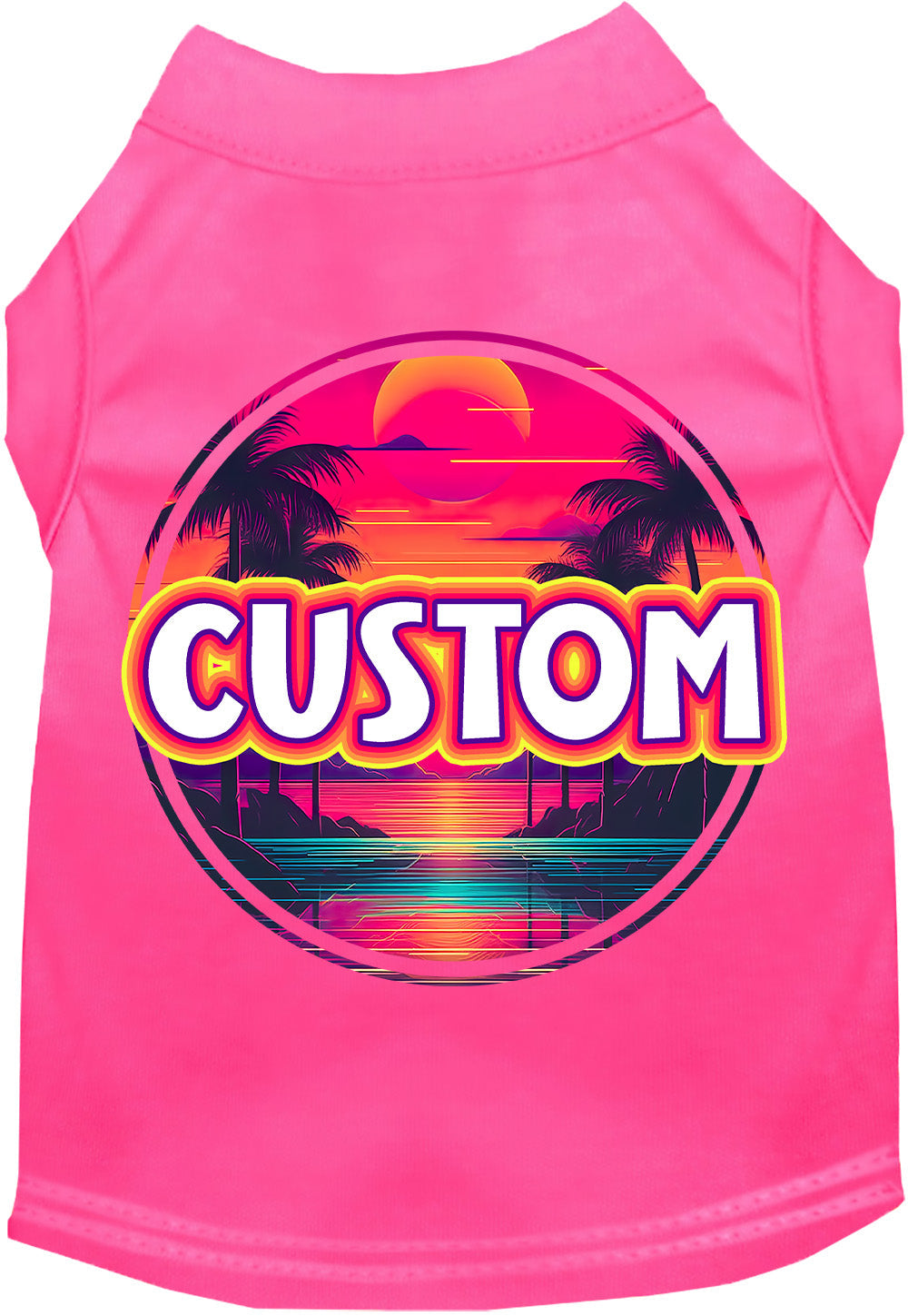Custom Neon Beach Sunset Pet Shirt