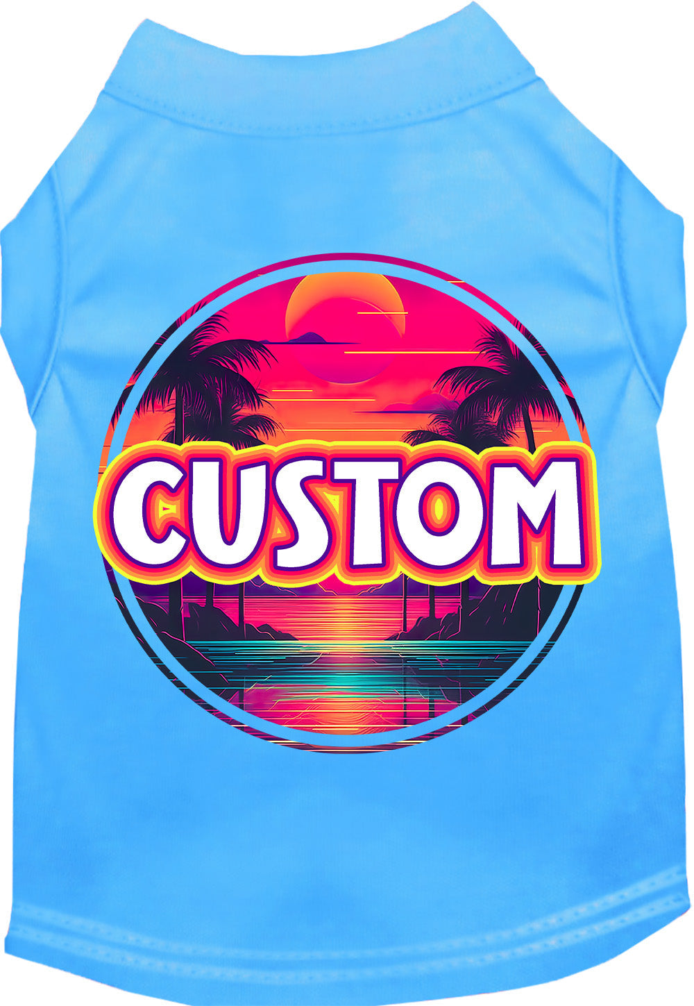 Custom Neon Beach Sunset Pet Shirt