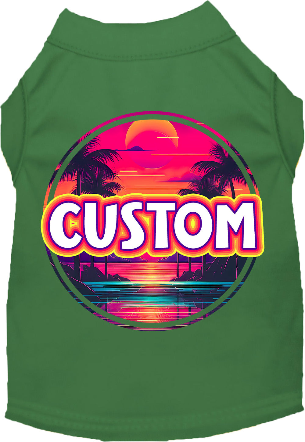 Custom Neon Beach Sunset Pet Shirt