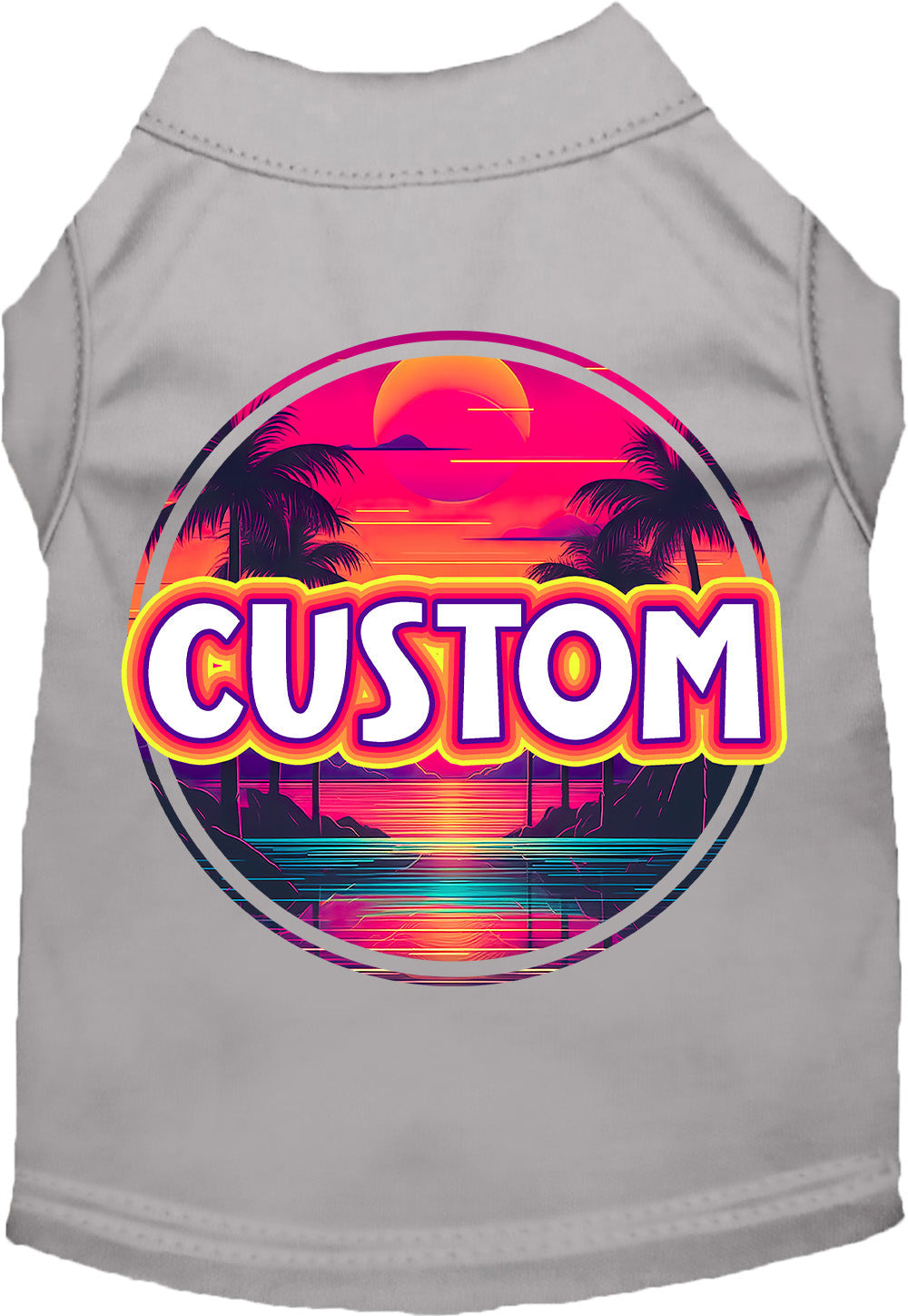 Custom Neon Beach Sunset Pet Shirt