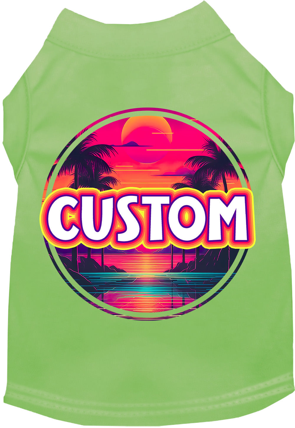 Custom Neon Beach Sunset Pet Shirt