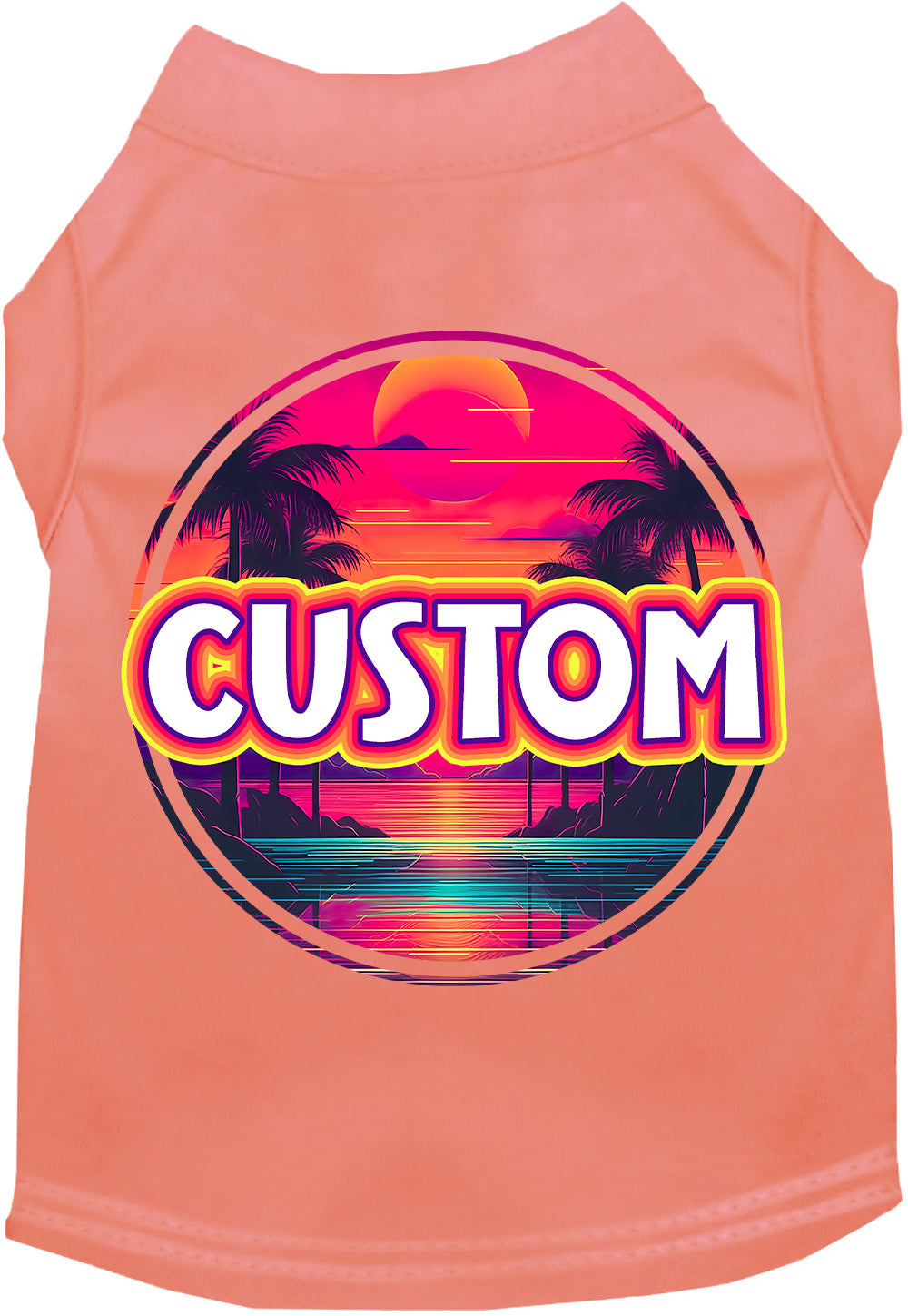 Custom Neon Beach Sunset Pet Shirt