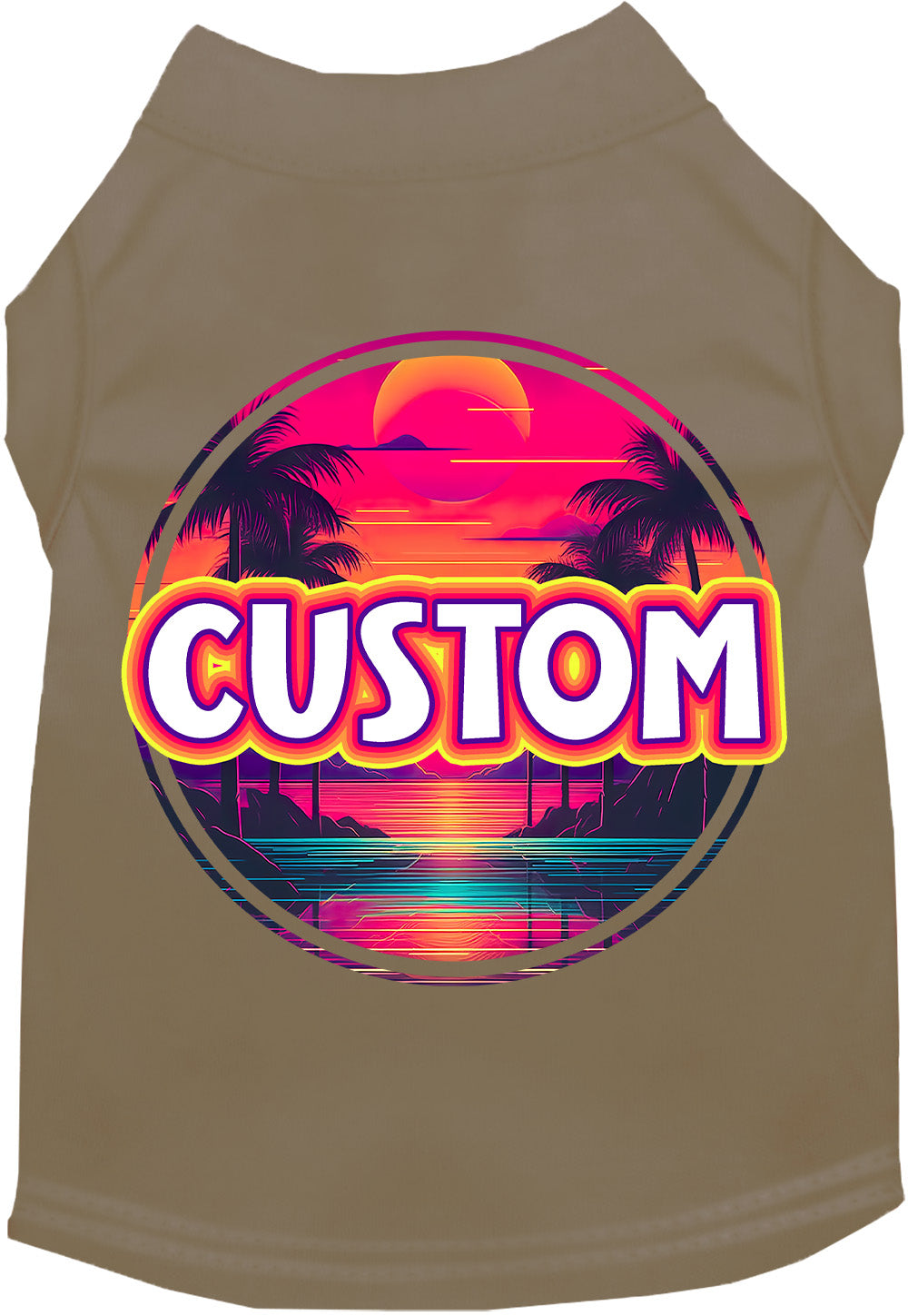 Custom Neon Beach Sunset Pet Shirt