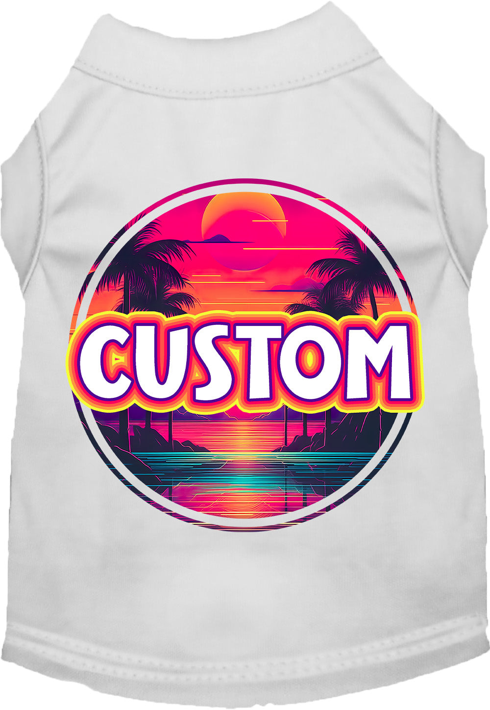 Custom Neon Beach Sunset Pet Shirt