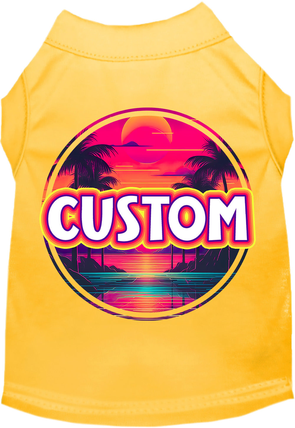 Custom Neon Beach Sunset Pet Shirt