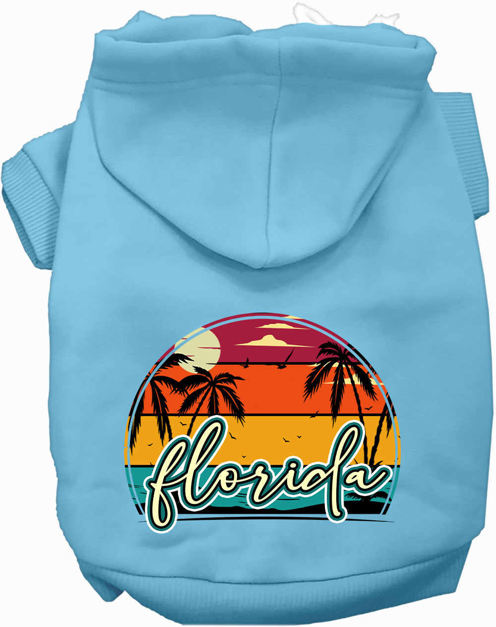 Custom Retro Beach Sunset Pet Hoodie