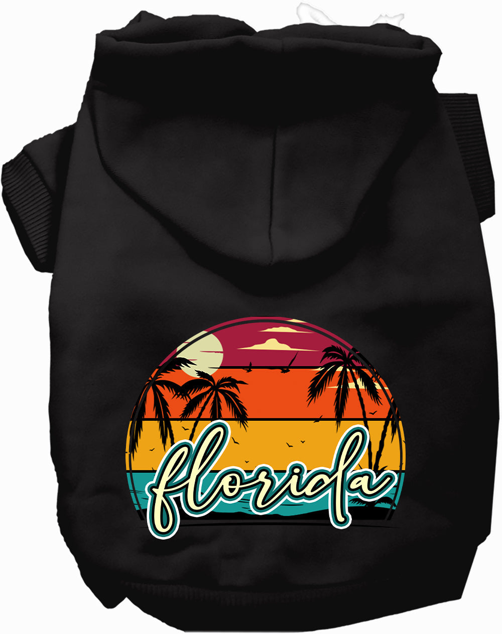 Custom Retro Beach Sunset Pet Hoodie