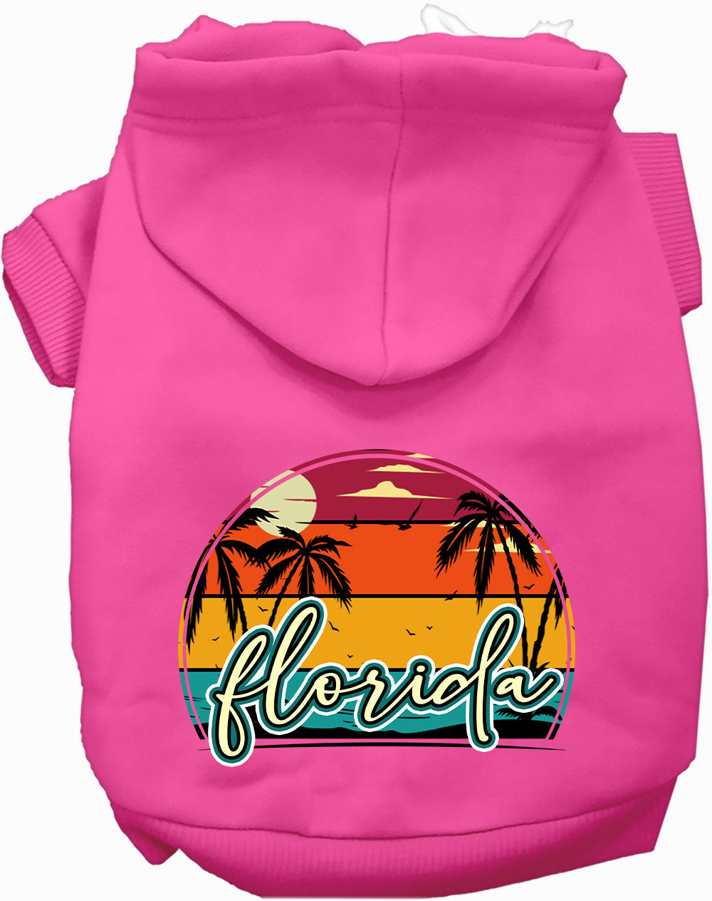 Custom Retro Beach Sunset Pet Hoodie