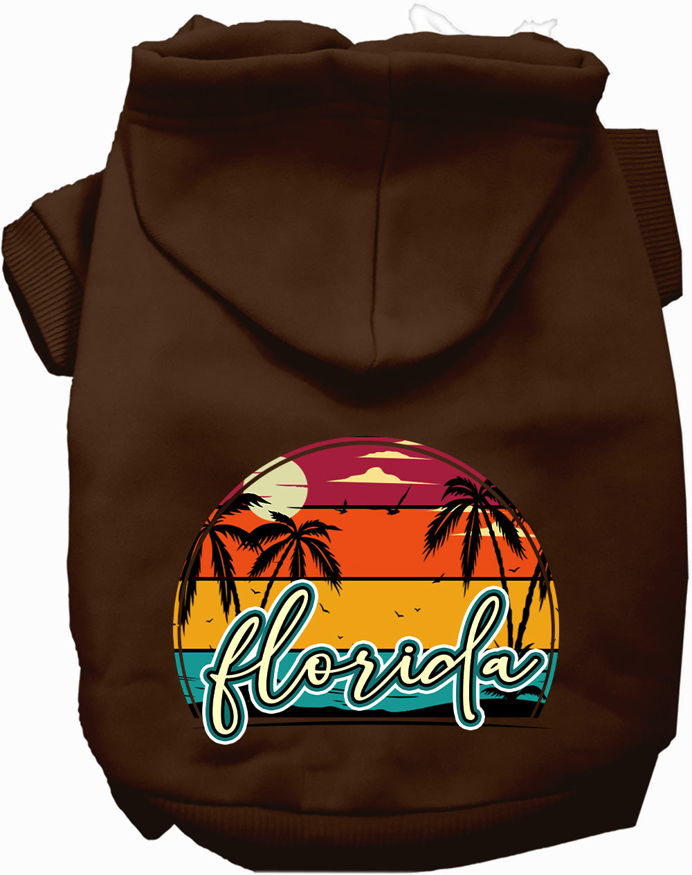 Custom Retro Beach Sunset Pet Hoodie