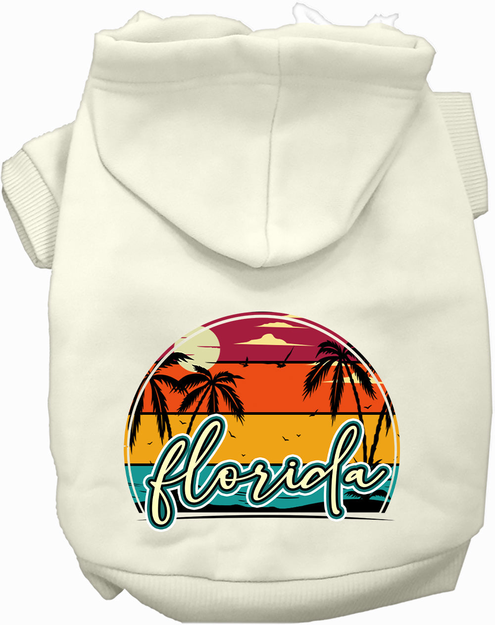 Custom Retro Beach Sunset Pet Hoodie