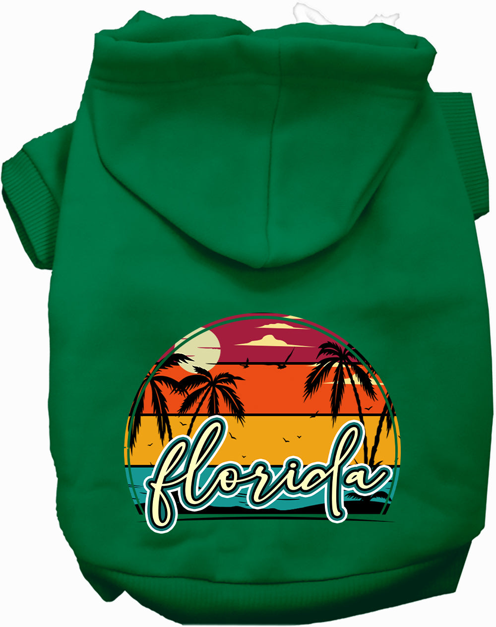 Custom Retro Beach Sunset Pet Hoodie
