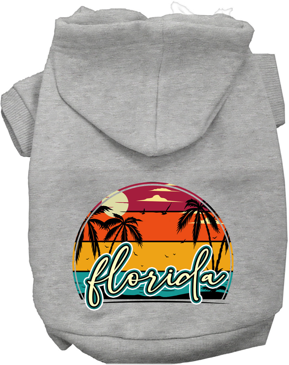 Custom Retro Beach Sunset Pet Hoodie